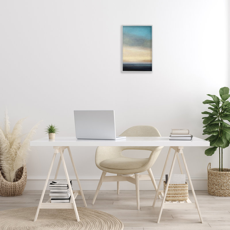 Stormy Beach Abstraction Gray Framed Giclee Art by Suzanne Nicoll, Gray, 18" H x 12" W