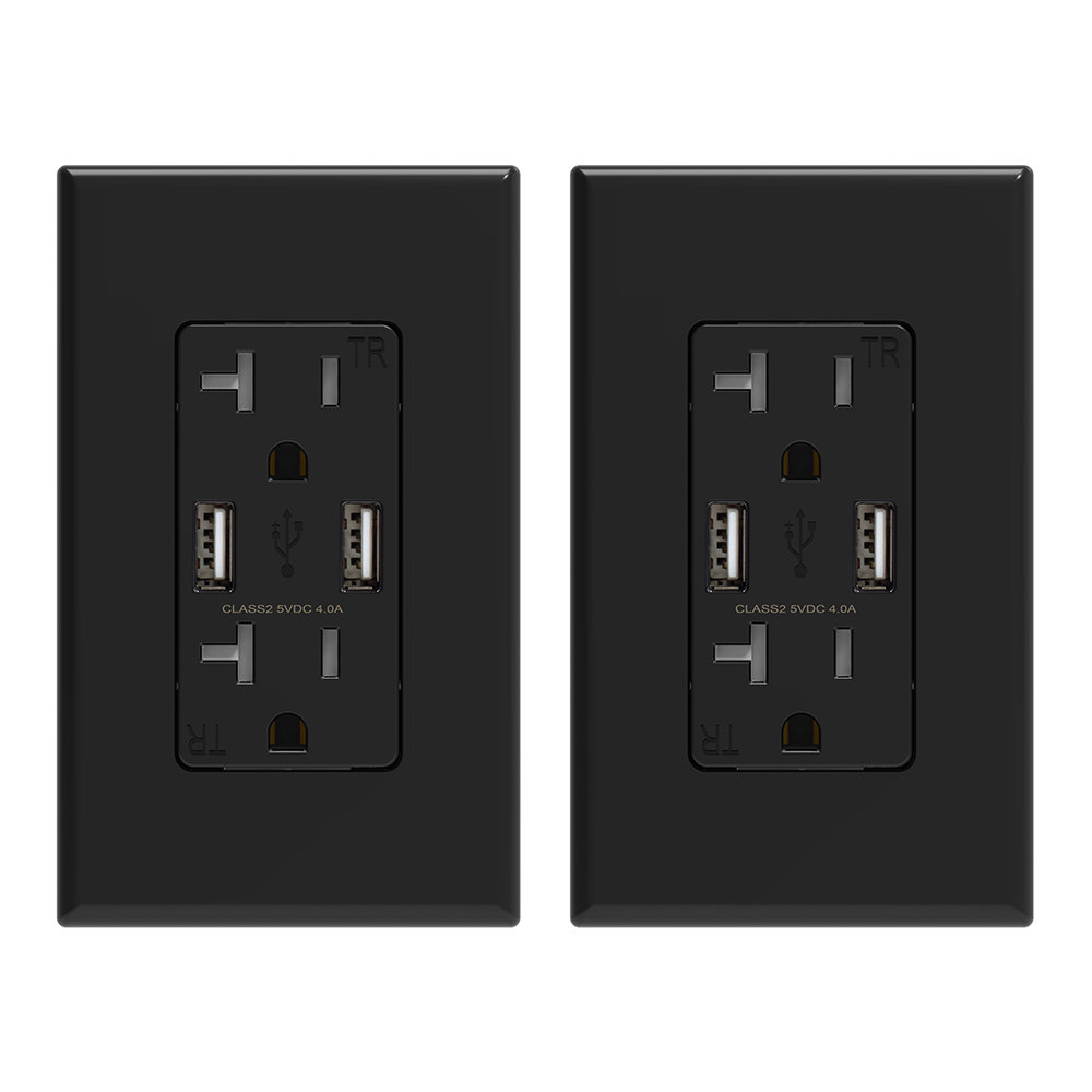 20 Tamper Resistant Duplex Outlet with USB Port ELEGRP 