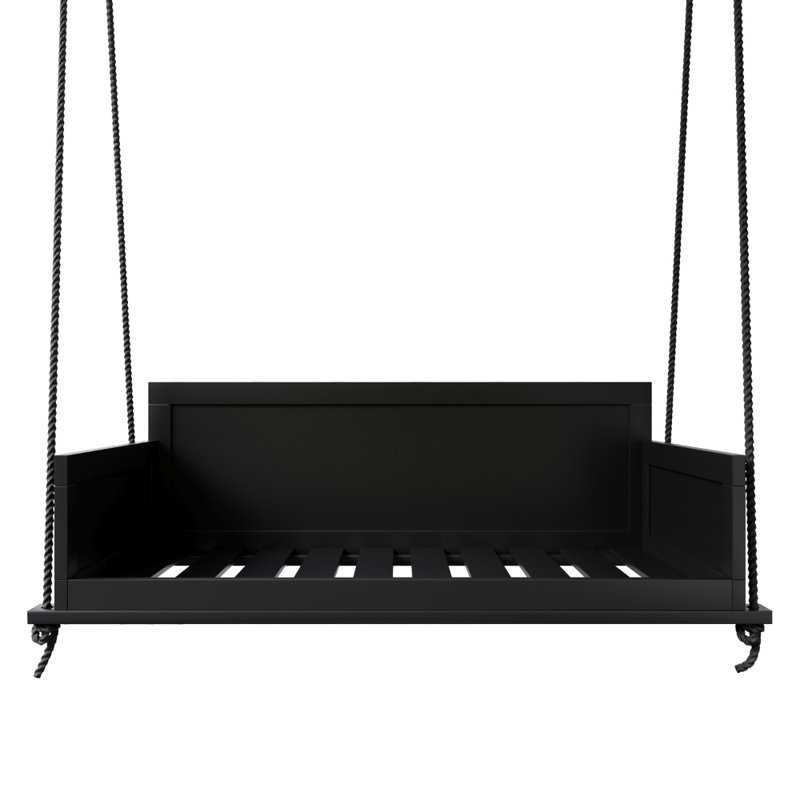 Balancelle en bois massif Nanning, 53.75", Black