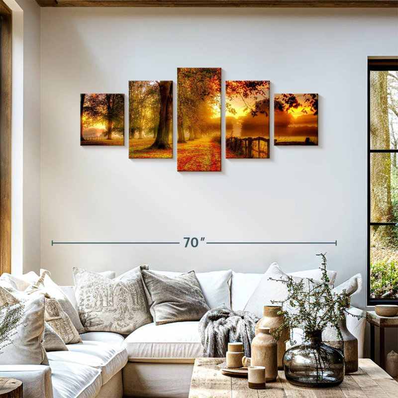 Ensemble de 5 pièces New England Fall On Canvas, H 55 po x l 24 po x P 1,25 po