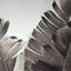 Grayscale Tropical Leaves - Exotic Botanical, reproduction encadrée-1602159050-1602159052