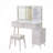 Makeup Vanity Desk With LED Lights & Mirror, 4 Drawer Dressing Table Set With Stool, 3 Colors Dimmable Brightness, Space-Saving For Bedroom-1072600645