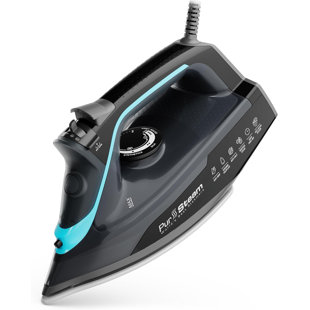 Pursteam SteamBurst+ 1750W Steam Iron, Ceramic Soleplate, Adjustable Steam, Burst of Steam, Self-Clean, Anti-Calc, Anti-Drip, Powerful & Long-Lasting Steam for All Fabrics