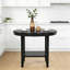 Table de bar ronde de 41,7 po avec tablette de rangement, pieds en bois d'hévéa massif, table de pub à hauteur de comptoir pour la cuisine, la salle à manger et les petits espaces