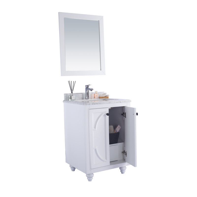 Ensemble de meuble-lavabo pour salle de bain simple 24 po Mundy, Carrera blanche, Blanc