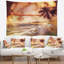 Tapisserie de plage tropicale avec cocotiers pliés-28508877