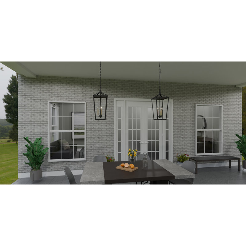 Robil 3-Light Matte Black Outdoor Hanging Lantern