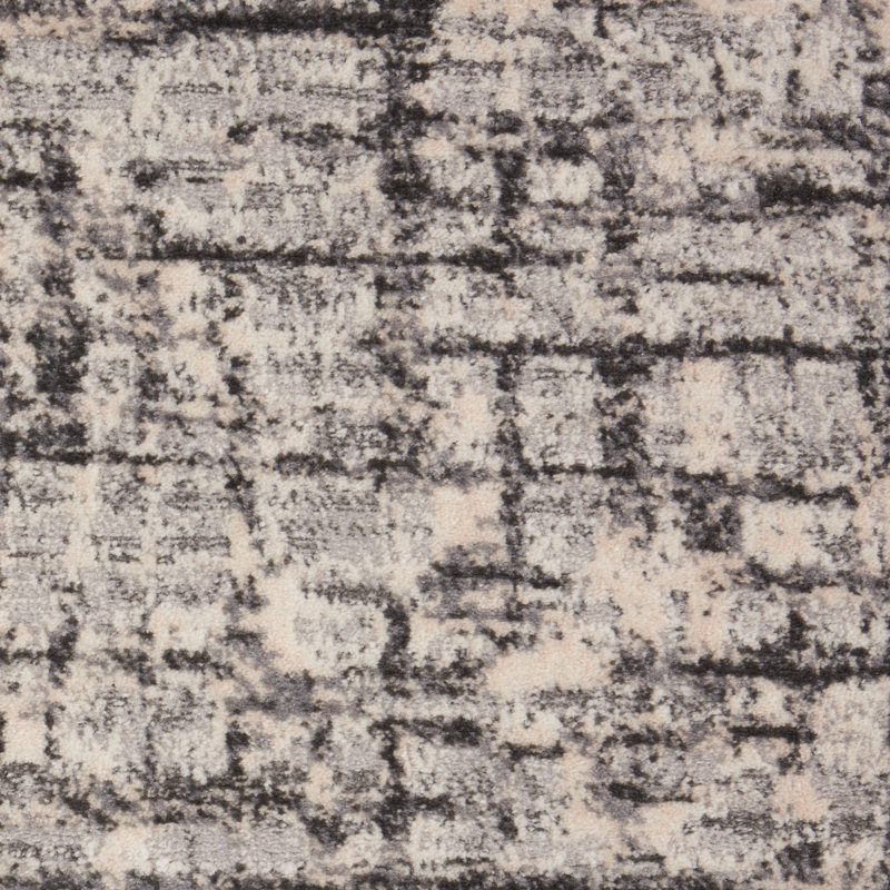 Rush Abstract Grey/Ivory Area Rug, Rectangle 8' x 10'