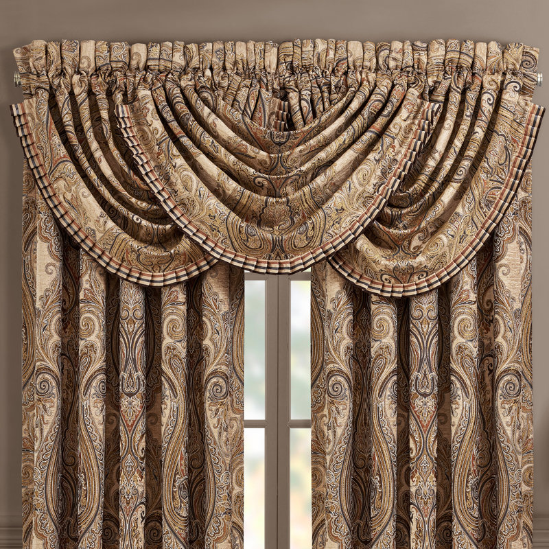 Luciana - Beige Window Waterfall Valance, Beige