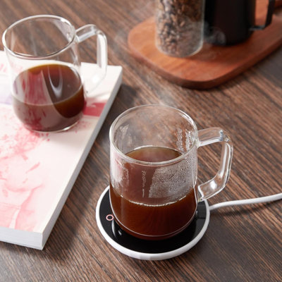 16oz Borosilicate Glass Coffee Mugs – Microwave & Dishwasher Safe for Latte, Cappuccino & Warmer