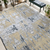 High-Quality Hand-Knotted Silver And Dark Grey Area Rug
