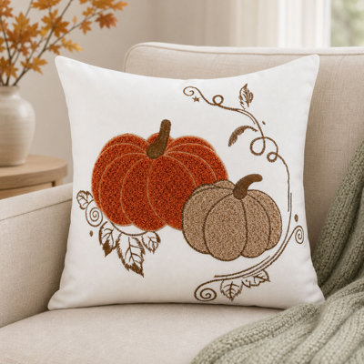 Ensemble de 2 coussins décoratifs en coton Pumpkin