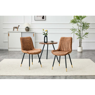 Ensemble de chaises de salle à manger modernes avec revêtement en leathaire de qualité supérieure et pieds en métal doré