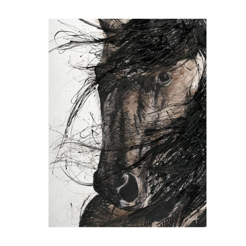 Brown Horse Print by Altamura Stefano, Image Brush Gel, 53" H x 40" W