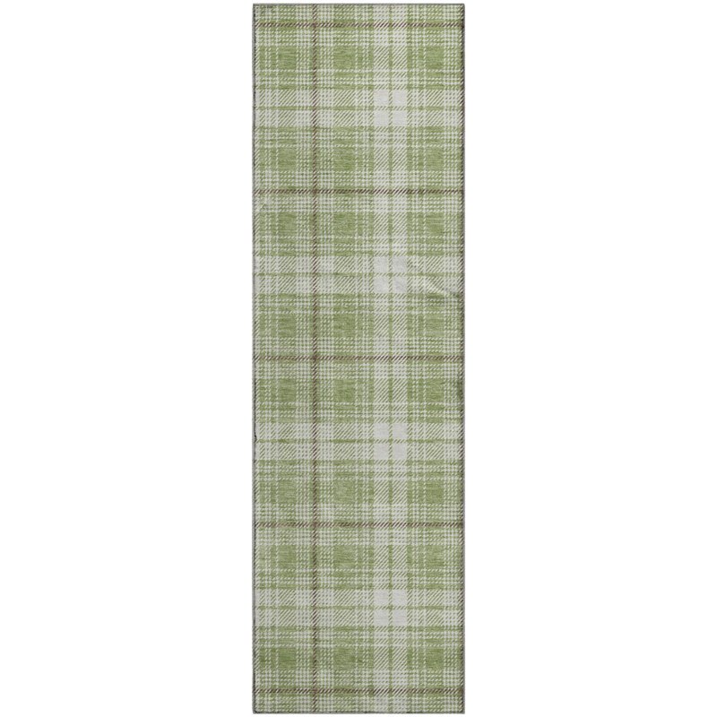 Premium Machine Washable Lyndhurst AMF993 Plaid Rug, Runner 2'3" x 7'6"