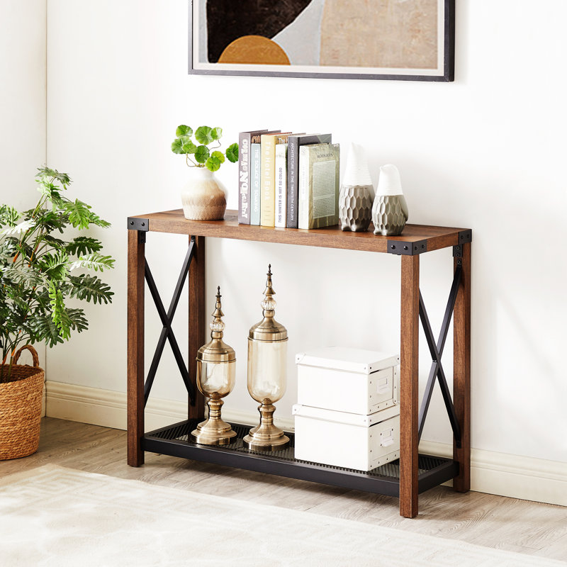 Entryway Table,Sofa Table with 2 Tier, Console Table, Brown