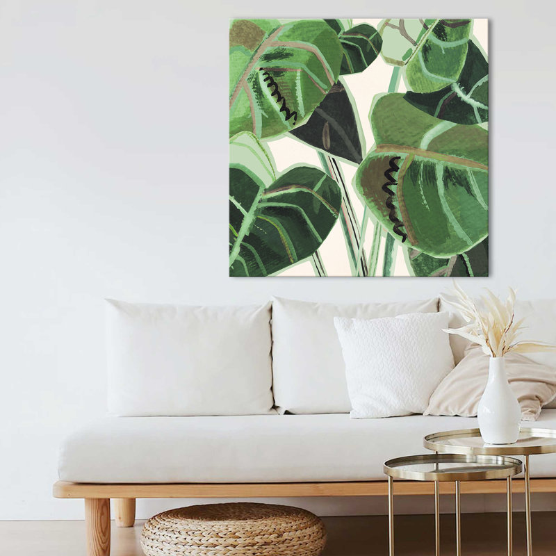"Jungle Close Up I" by Kate & Liz Pope Print on Canvas, H 28 po x l 28 po x P 1,5 po