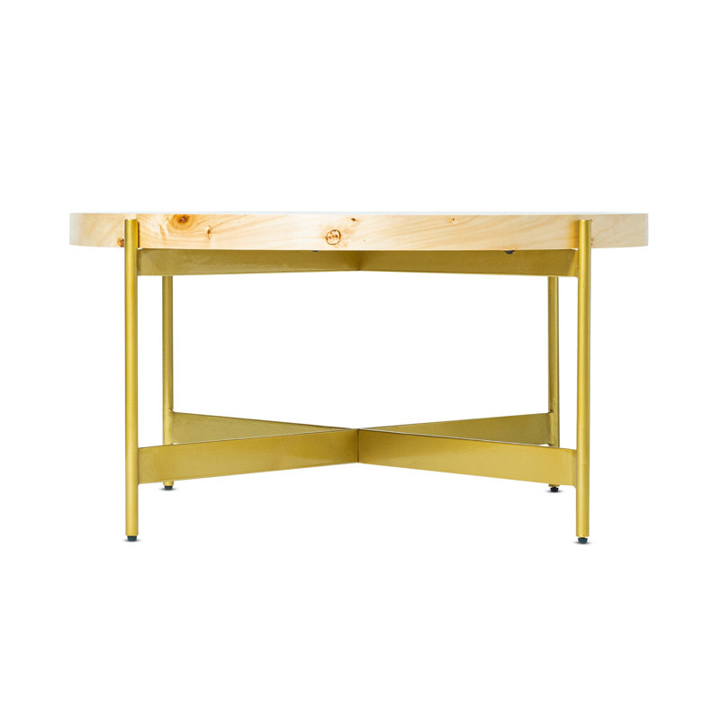 Debrah Modern Burl Wood Handcrafted Coffee Table
