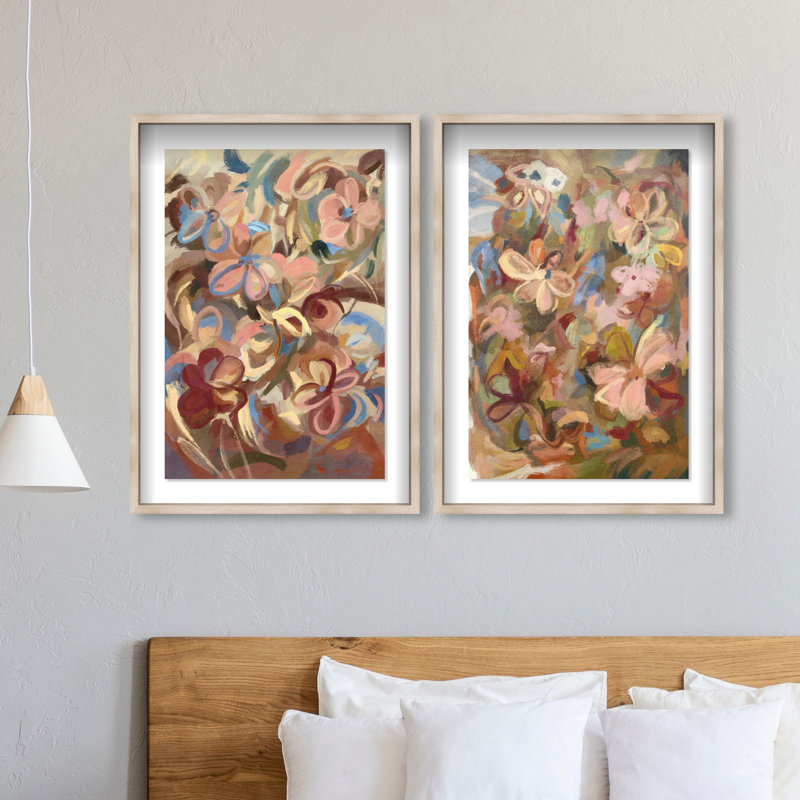 Moving Eden Set Set by Oliver Gal, 74"H x 50"W, Natural Oak Shadowbox