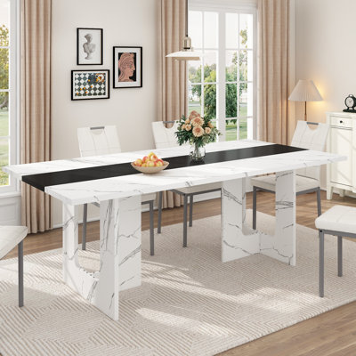 Table de salle à manger 71 po 71 po rectangulaire pour 6 à 8 personnes