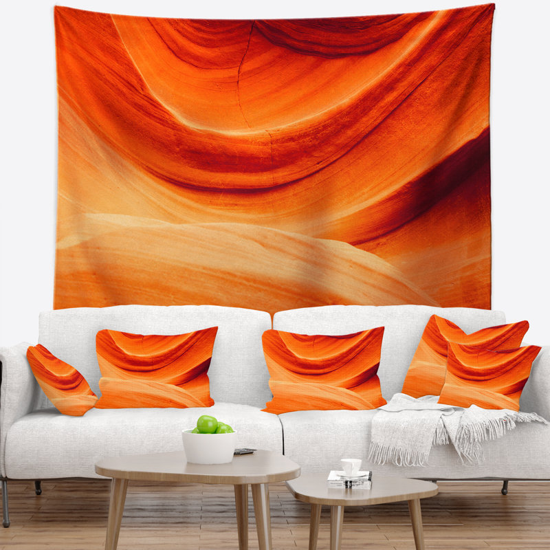 Tapisserie murale «Landscape Antelope Canyon» orange, H 78 po x l 92 po