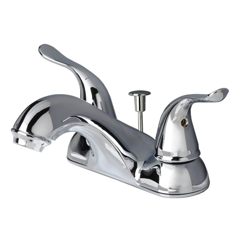 Two Handle Centerset Lavatory Faucet with Drain Assembly, Chrome
