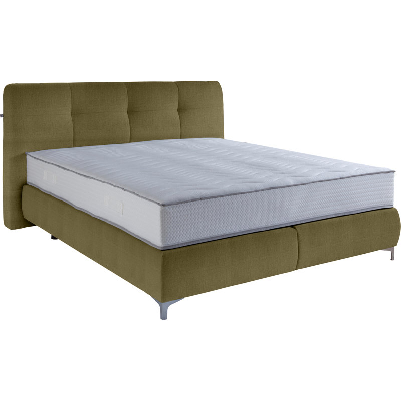 Boxspring Bed Vicky, European Kingsize (160 x 200cm), Green, H3