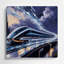 Art mural en métal violet lévitation sci fi transport-819384928