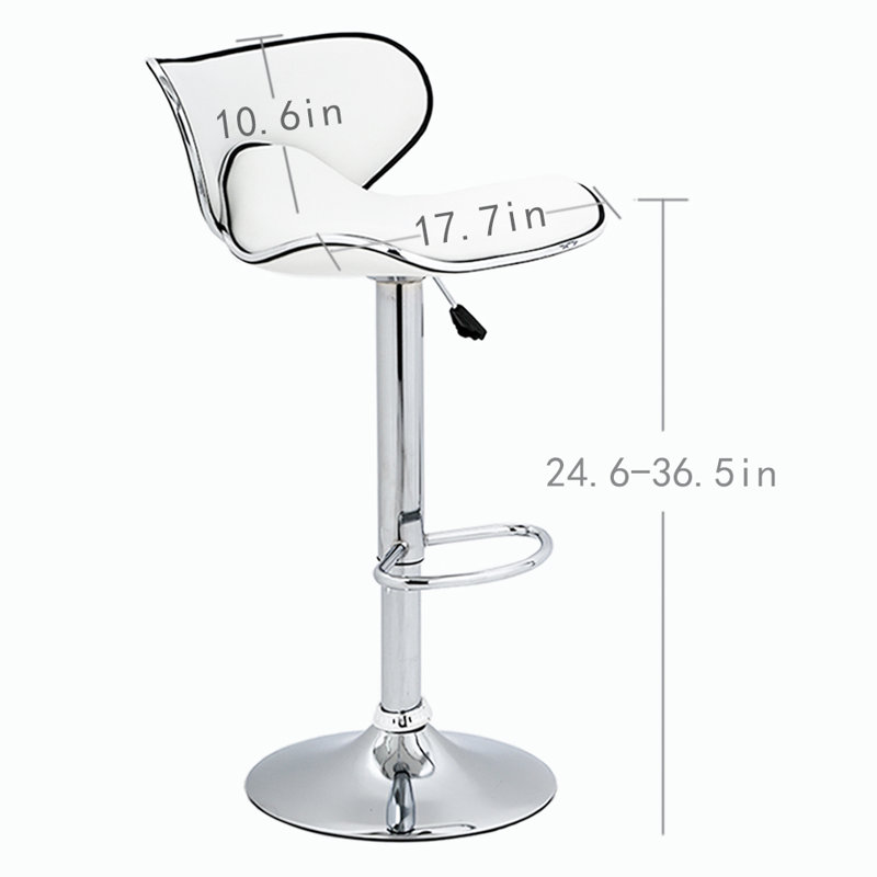 Bigler Swivel Upholstered Adjustable Height Counter Stool, White