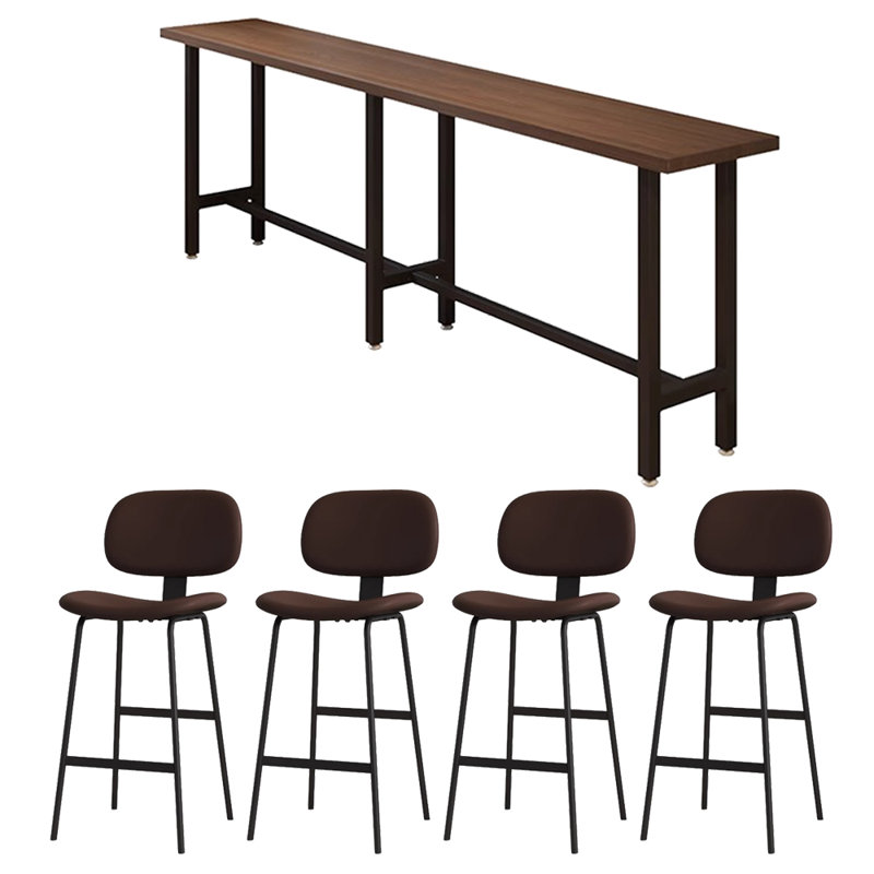 Tables et chaises de bar simples en bois massif, H 41,3 po x l 15,7 po x P 94,4 po