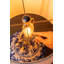 Ormirae Traditional Vase Lamp with White Linen Shade and Blue Ceramic Patterns