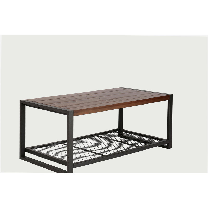 Console de table basse avec une finition en bois naturel récupéré, pour le salon