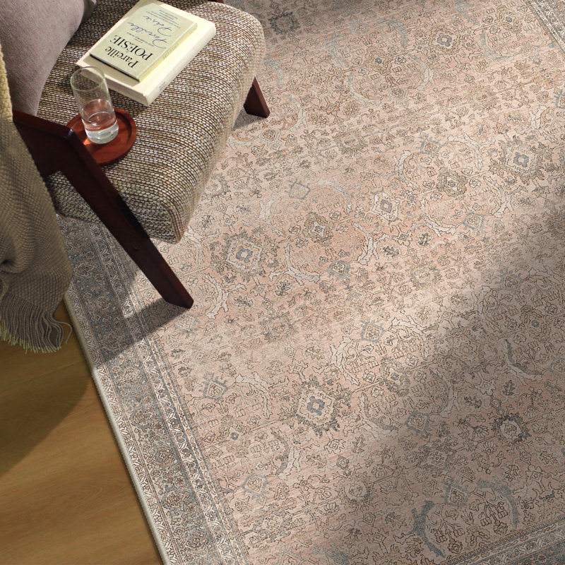 Tapis rose Abastos, Rectangle 6 pi x 9 pi, Oatmeal Beige