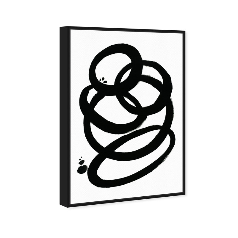 «Abstract Formas II, Modern & Contemporary Black» par Oliver Gal - impression d'art graphique, Noir, H 36 po x l 24 po