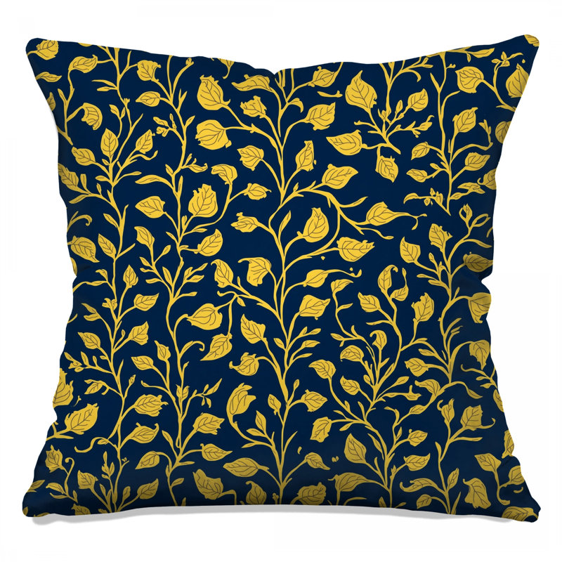 Coussins décoratifs jaunes à motif floral, 26 x 26 inches