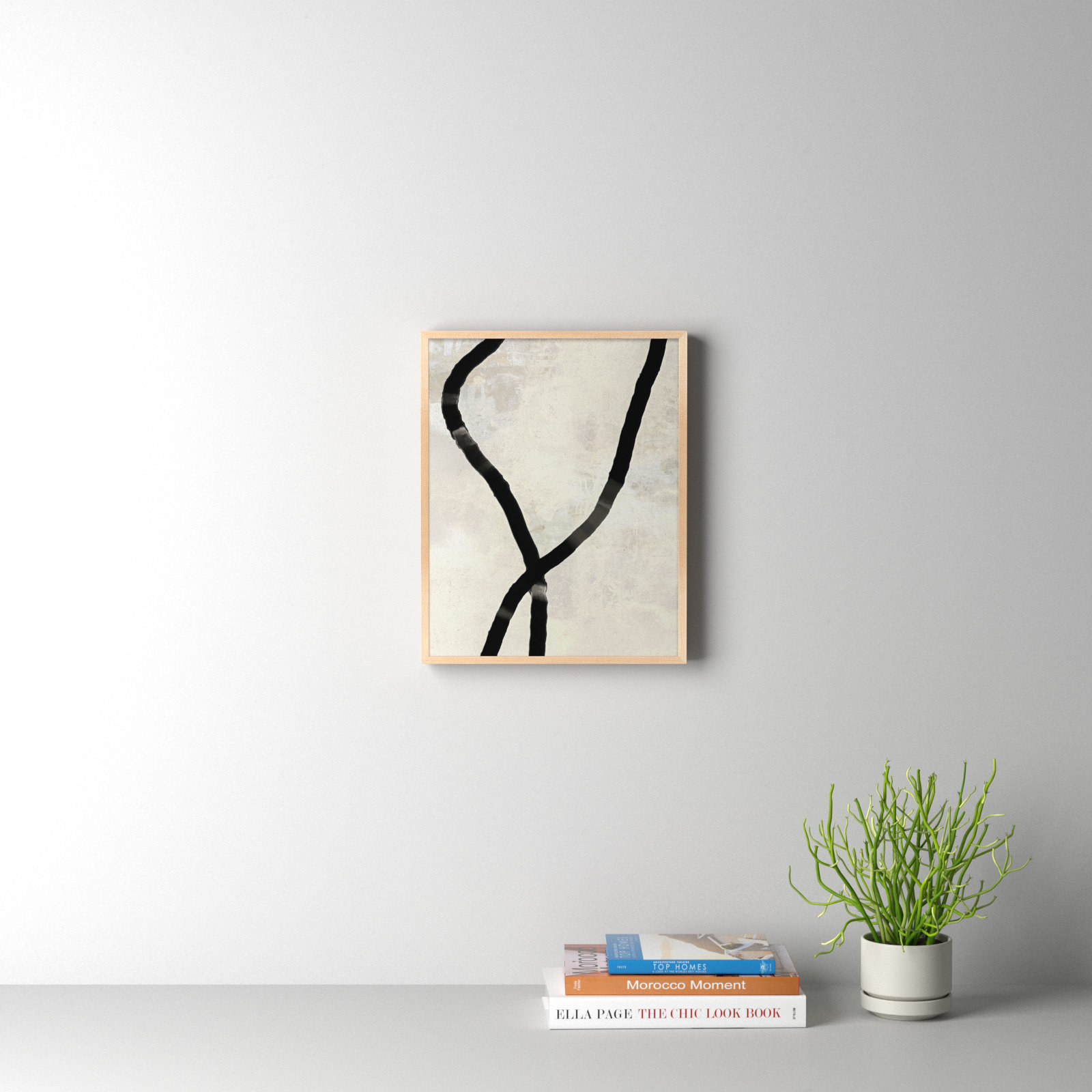 Ropes Series I "Black Rope 5" Print, Brown, 20" H x 16" W x 1.25" D