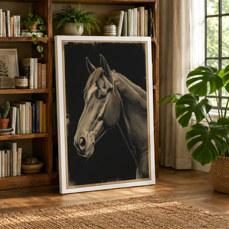 Dignified Horse Realism - Wrapped Canvas, 24x16 - 61.0 x 40.6 cm, Ochre Border