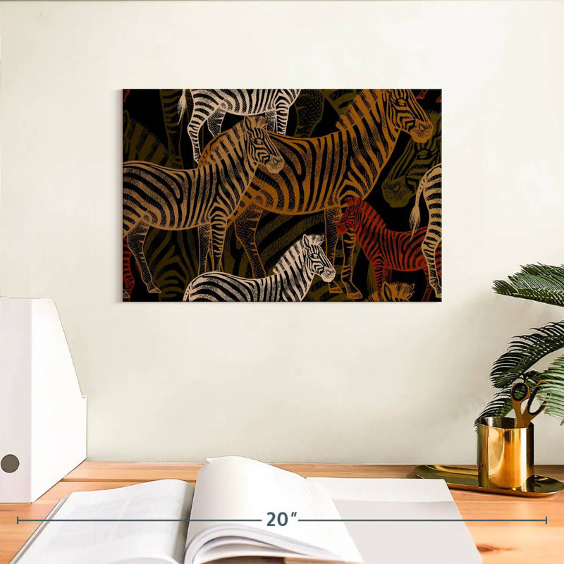 Brampt African Zebras Pattern, 8" H x 12" W