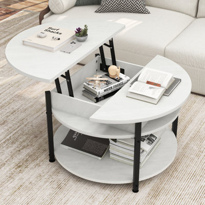 Round Lift Top Coffee Table With Storage