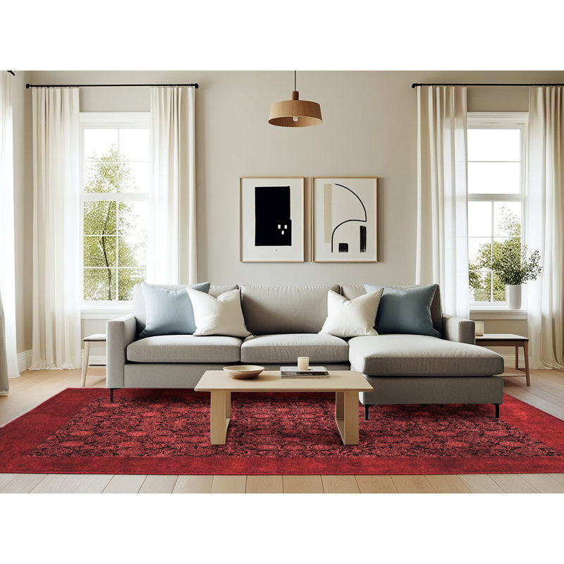 Floral Indoor Rug, Rectangle 6' x 9'