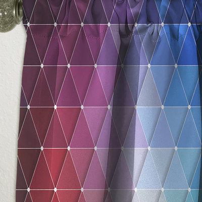Rainbow Triangular Geometry - Geometric Modern Blackout Curtain Single Panel