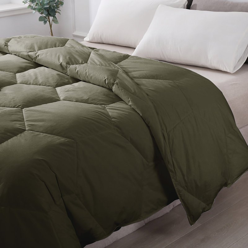 Édredon en duvet synthétique polyester toutes saisons, Double / Grand, Olive