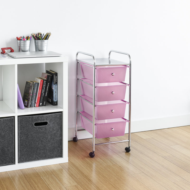 Creel 76cm H x 32cm W Utility Cart with Wheels, Pink