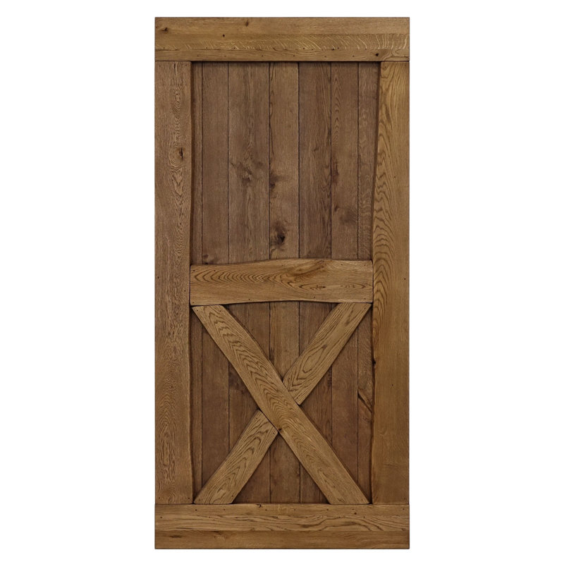Buldir Solid Oak Barn Doors, 220cm H x 90cm W x 4cm D, Brown