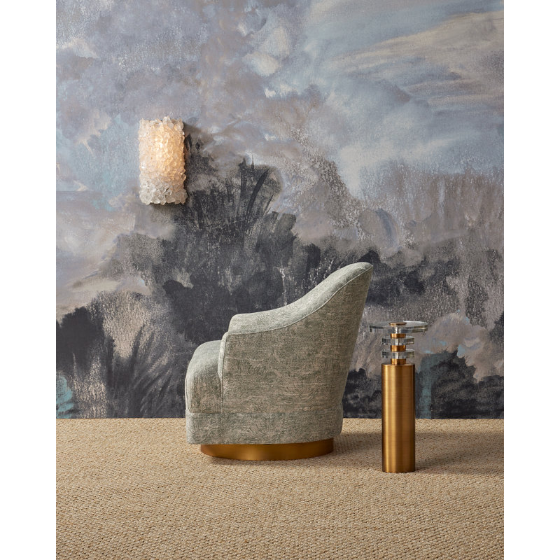 Shani Drinks Table, Antique Brass/Clear