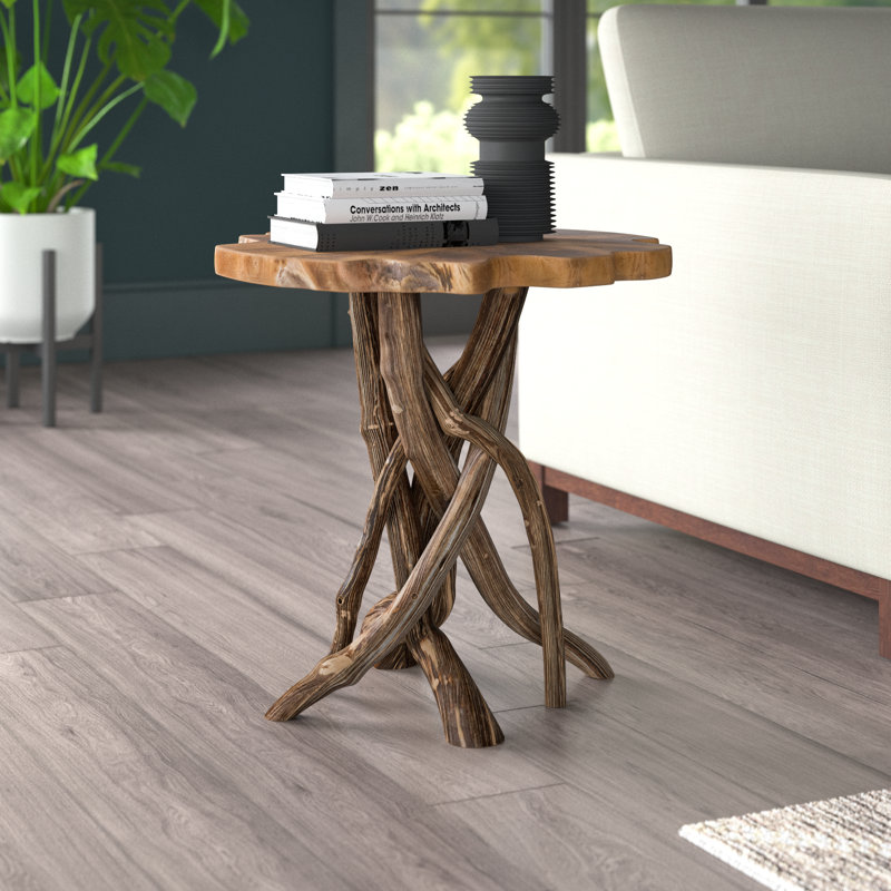 Lambard Solid Wood End Table, Brown