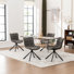 Tufted Swivel Leather Upholstered Side Chairs Modern Dining Chairs with Metal Legs