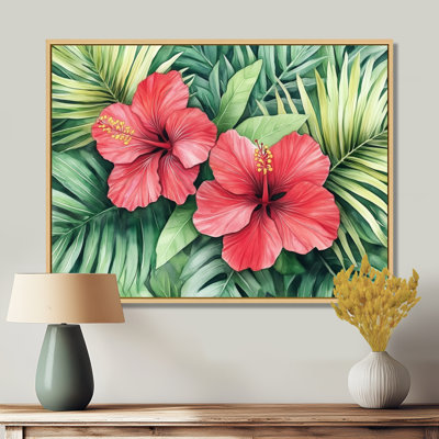 Tropical Flower Canvas, Hibiscus Wall Art, Prou