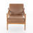 Peter Mid Century Modern Genuine Leather Solid Wood Armchair-126018243