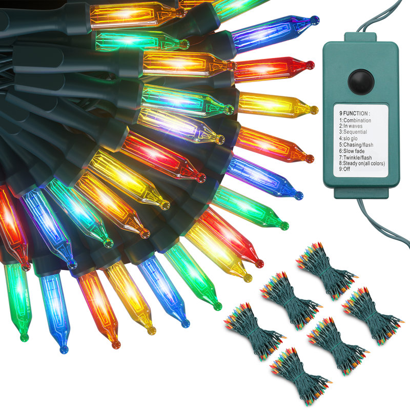 100 LED Plug-in Connectable String Light with 8 Modes Timer Xmas Decor, Blue/Red/Yellow/Green/Orange/Purple
